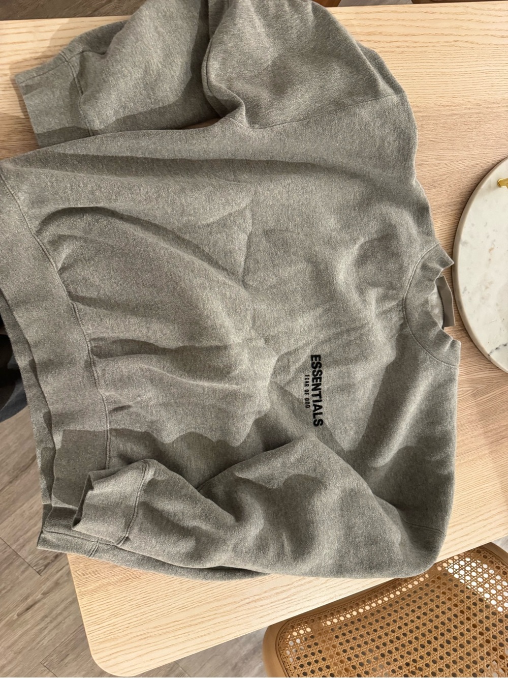 ESSENTIALS Heather Gray Sweatshirt with Small Logo